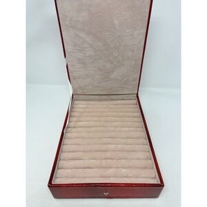 Shop LC Red Snake Skin Embossed Faux Leather Ring Jewelry Box with Snap Closure